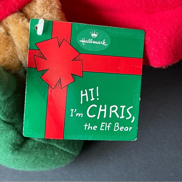 VINTAGE Hallmark Christmas CHRIS THE ELF TEDDY BEAR 12" Plush Stuffed Animal - Picture 8 of 16